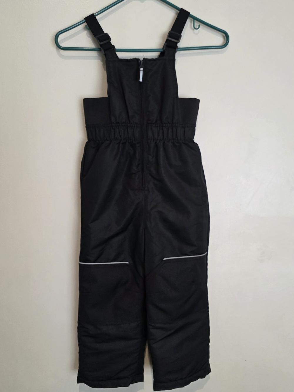 Swiss Tech Black Kids Insulated Snow Bib Overalls with Reflective Trim